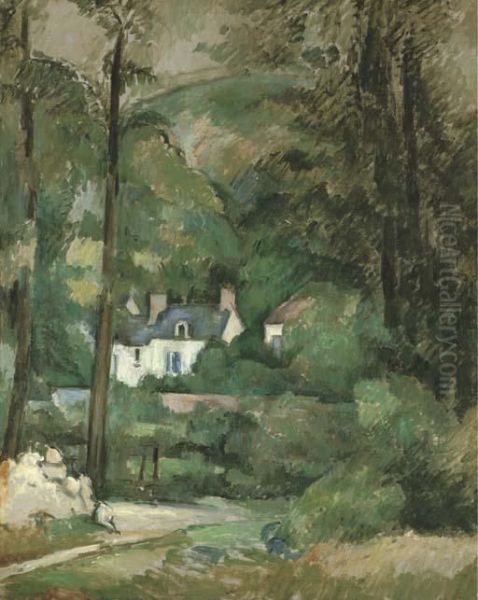 Maisons Dans La Verdure Oil Painting by Paul Cezanne