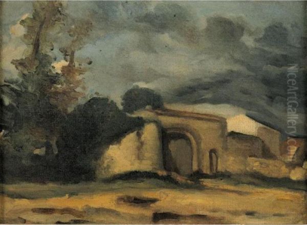 Entree De Ferme Provencale Oil Painting by Paul Cezanne