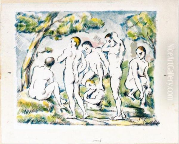 Baigneurs Oil Painting by Paul Cezanne