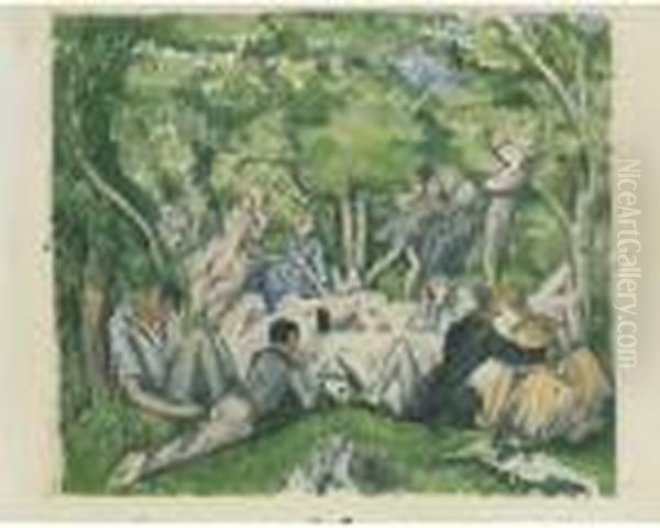 Le Dejeuner Sur L'herbe Oil Painting by Paul Cezanne