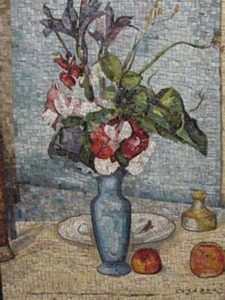 Still Life With Flowers And Oranges Oil Painting by Paul Cezanne