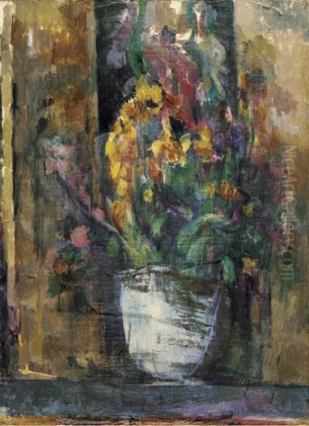 Le Vase De Fleurs Oil Painting by Paul Cezanne