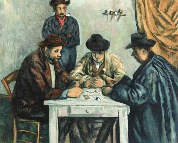 Les Joueurs De Cartes Oil Painting by Paul Cezanne