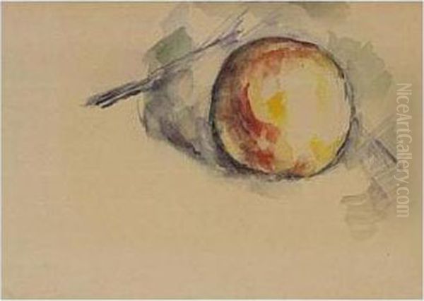 Etude De Pomme Oil Painting by Paul Cezanne