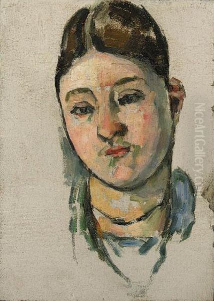 Portrait De Madame Czanne Oil Painting by Paul Cezanne