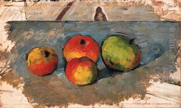 Quatre Pommes Oil Painting by Paul Cezanne