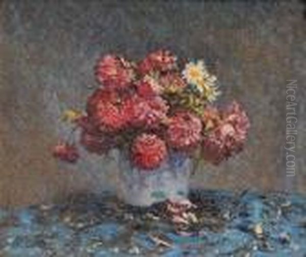 Nature Morte Aux Pivoines Et Marguerites Oil Painting by Arsene Chabanian