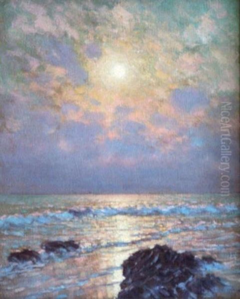 Coucher De Soleil Sur La Mer Oil Painting by Arsene Chabanian