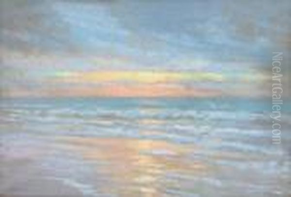 Soleil Couchant Sur La Mer Oil Painting by Arsene Chabanian