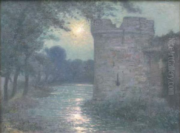 Vue Nocturne D'un Chateau Oil Painting by Arsene Chabanian