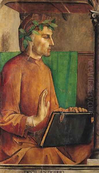 Portrait of Dante Alighieri 1265-1321 Oil Painting by van Gent (Joos van Wassenhove) Joos