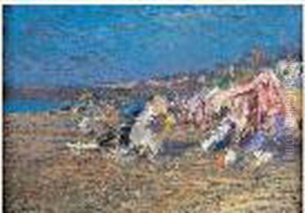 Scene De Plage Oil Painting by Arsene Chabanian