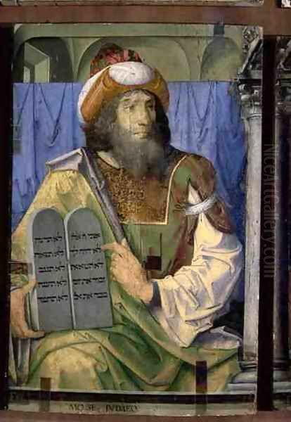 Moses With the Ten Commandments Oil Painting by van Gent (Joos van Wassenhove) Joos