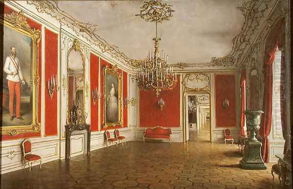 The Reception Room of the Hofburg Palace Vienna Oil Painting by J. Jaunbersin