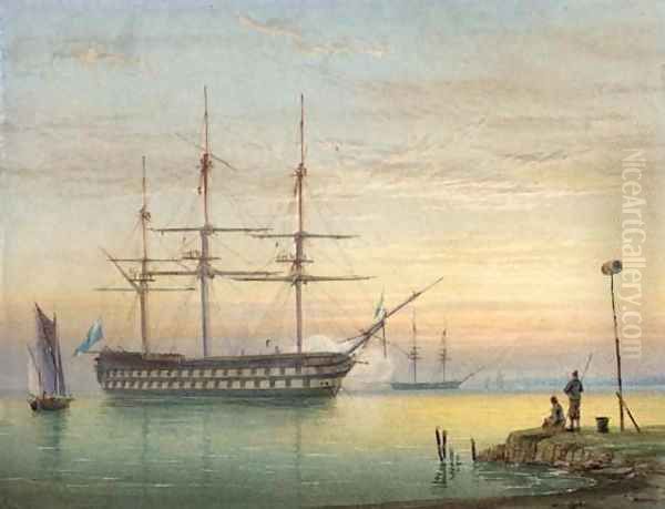 The evening gun Oil Painting by William Joy