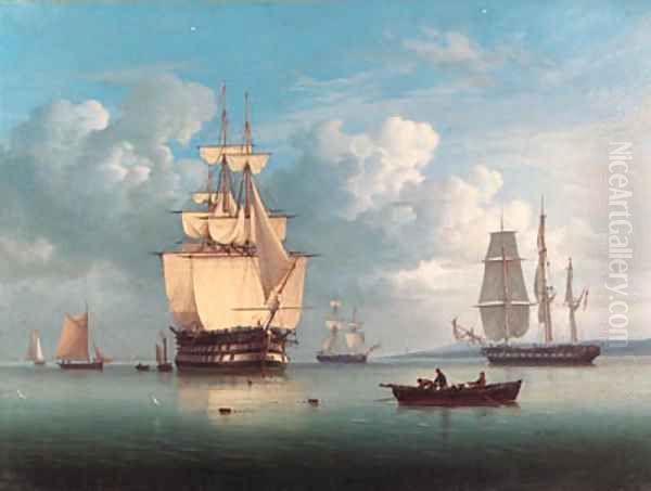 A Squadron at Anchor Oil Painting by William Joy