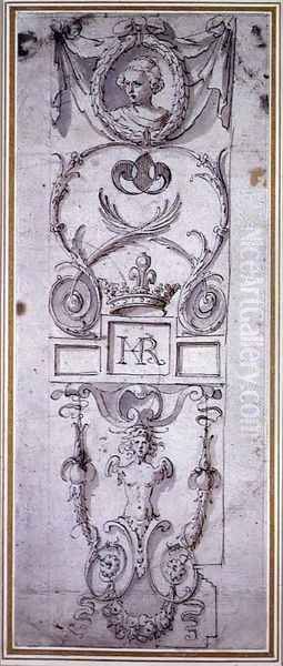 Design for a decorative panel Oil Painting by Inigo Jones