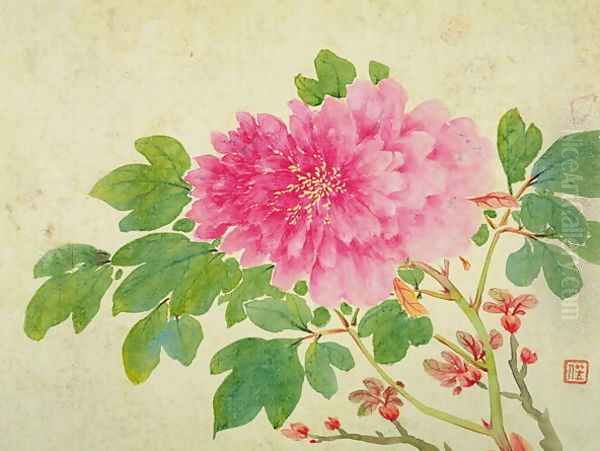 Painting of Peonies Oil Painting by Yu Jiang