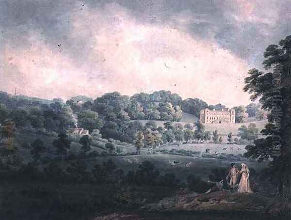 Hagley Hall Stourport Oil Painting by H.F. James