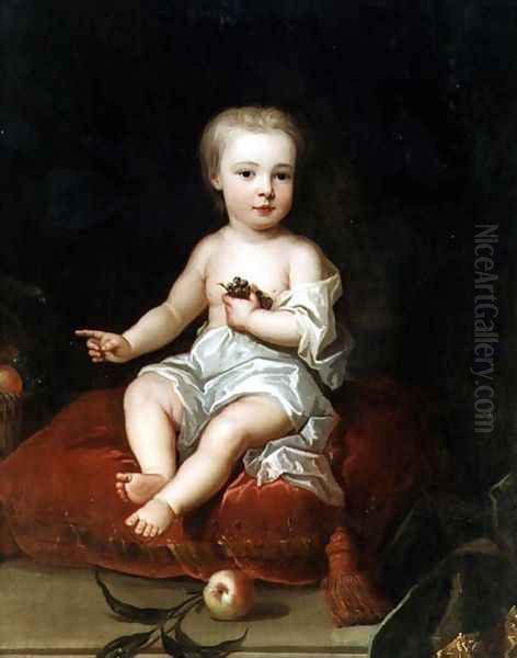 Portrait of Holles St John 1710-38 youngest son of Henry 1st Viscount St John as a child Oil Painting by Charles Jervas