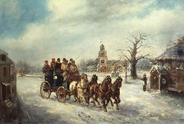 The Uxbridge Coach near Hillingdon Oil Painting by Henry Jones