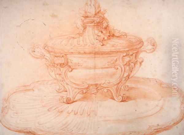 Tureen on a Platter Oil Painting by Jermain