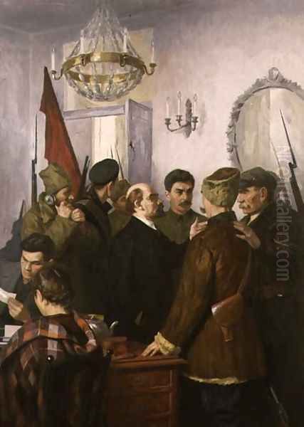 Lenin and Stalin Oil Painting by Masolat Joganszon