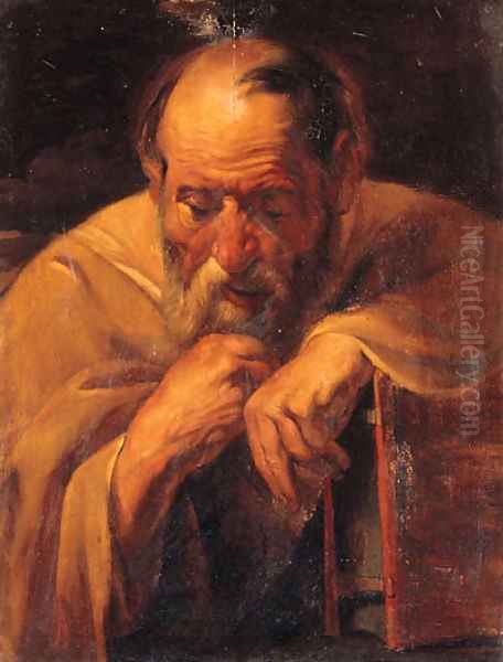 An Apostle holding a book Oil Painting by Jacob Jordaens