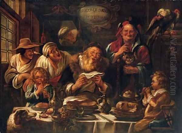 As the old sing, so pipe the young Oil Painting by Jacob Jordaens