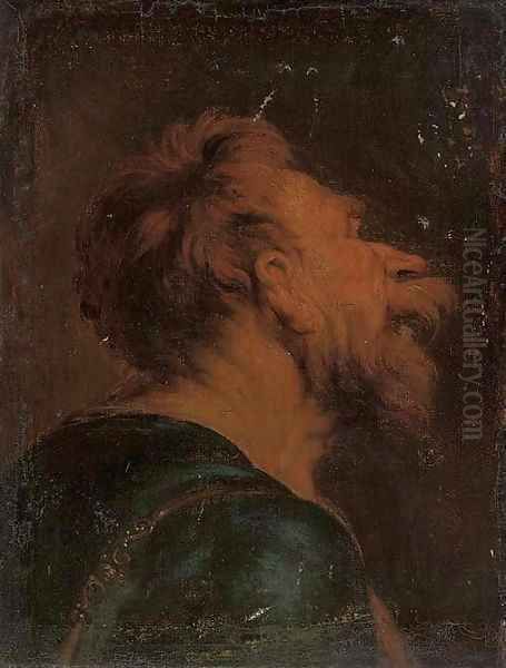 The head of a bearded man a study Oil Painting by Jacob Jordaens