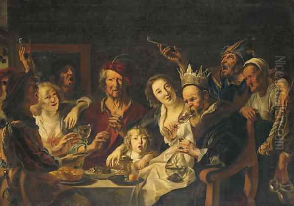 The King Drinks 2 Oil Painting by Jacob Jordaens