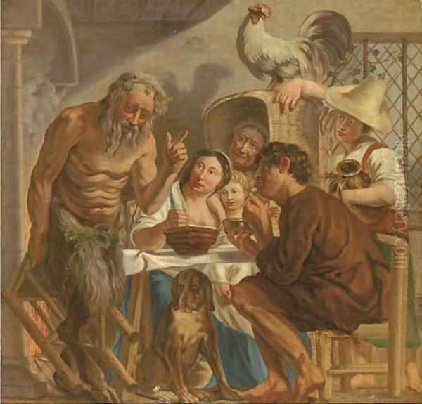 The Satyr and the Peasant Oil Painting by Jacob Jordaens