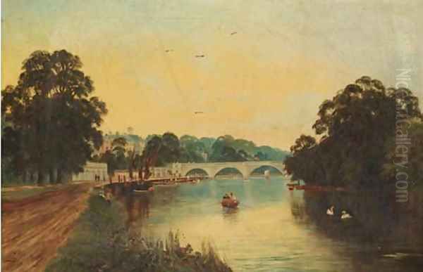 Rowing at Richmond Bridge by Sidney Yates Johnson