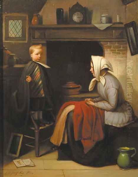 Practising the sermon Oil Painting by Jacob De Jong