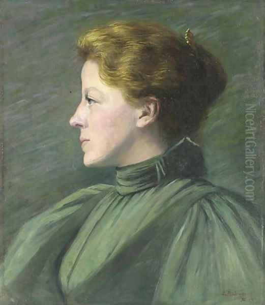 Portrait of a Woman in Profile Oil Painting by Louise Roger Jewett