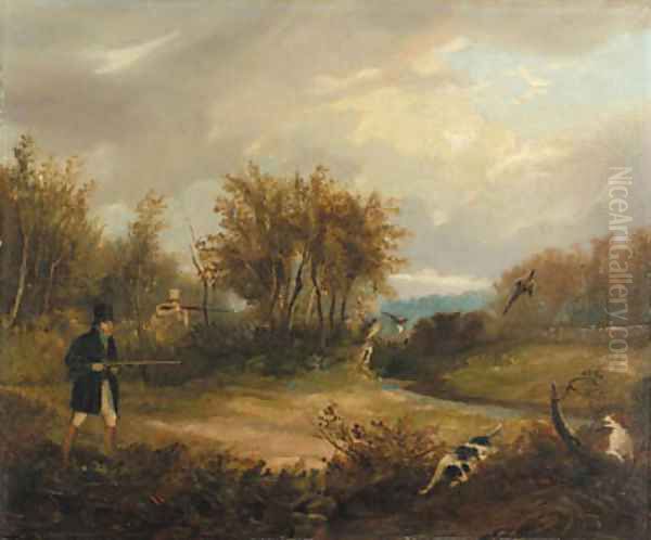 Pheasant shooting Oil Painting by Samuel John Egbert Jones