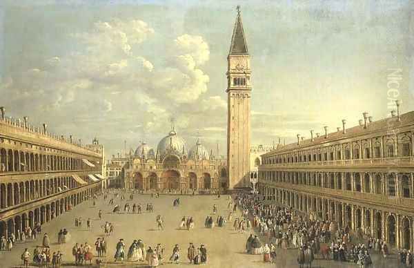 The Piazza San Marco, Venice, looking East towards Saint Mark's, Oil Painting by Antonio Joli