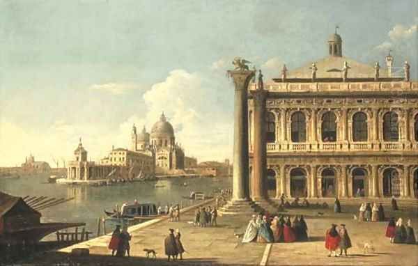 The Piazzetta di San Marco, Venice, with the Libreria Oil Painting by Antonio Joli