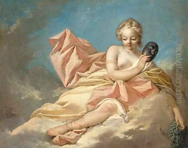 The Muse Melpomene Oil Painting by Nicolas Rene Jollain