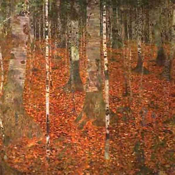 Birch Forest Oil Painting by Gustav Klimt