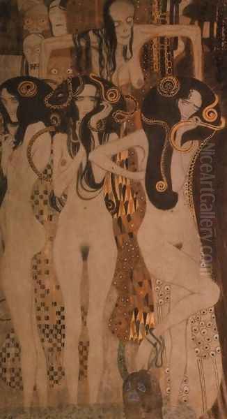 Beethoven Frieze Oil Painting by Gustav Klimt