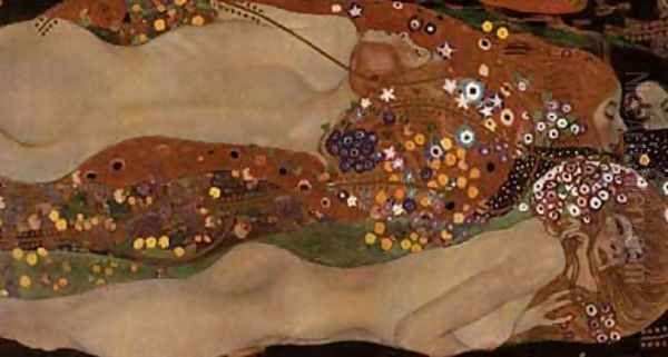 Water Serpents II Oil Painting by Gustav Klimt