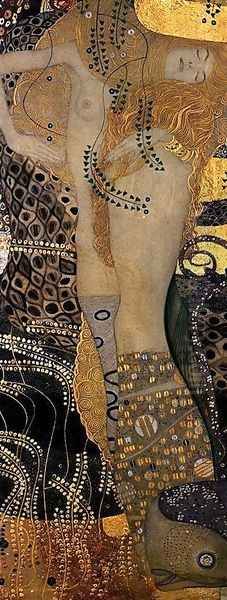 Water Serpents I Oil Painting by Gustav Klimt