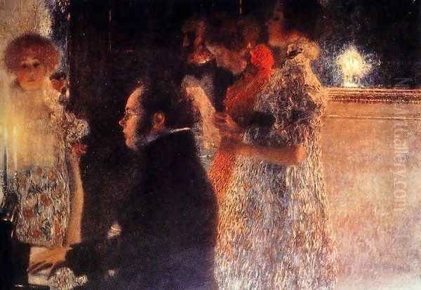 Schubert At The Piano Oil Painting by Gustav Klimt