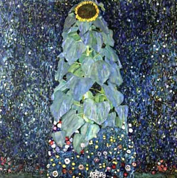 Sunflower Oil Painting by Gustav Klimt