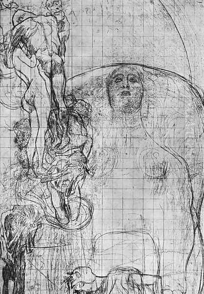 Study for Philosophy 1898-99 Oil Painting by Gustav Klimt