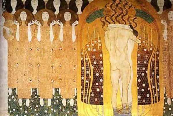 Praise To Joy The God Descended Oil Painting by Gustav Klimt