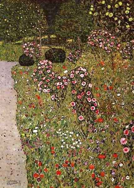 Fruit Garden With Roses Oil Painting by Gustav Klimt