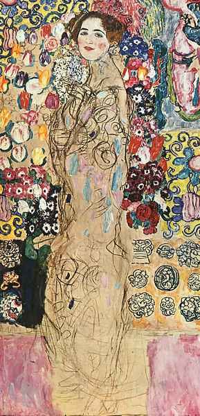 Portrait of a Lady (unfinished) 1917-18 Oil Painting by Gustav Klimt