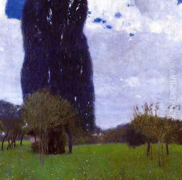 The Tall Poplar Trees II Oil Painting by Gustav Klimt